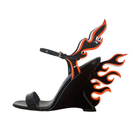 prada flame heels used|prada high heels platform.